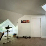 A walk-in closet in the Master Suite.