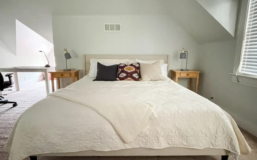 California King-sized bed in the Master Suite.